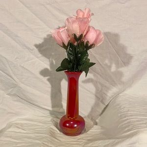 Bud Vase Red Metallic Color